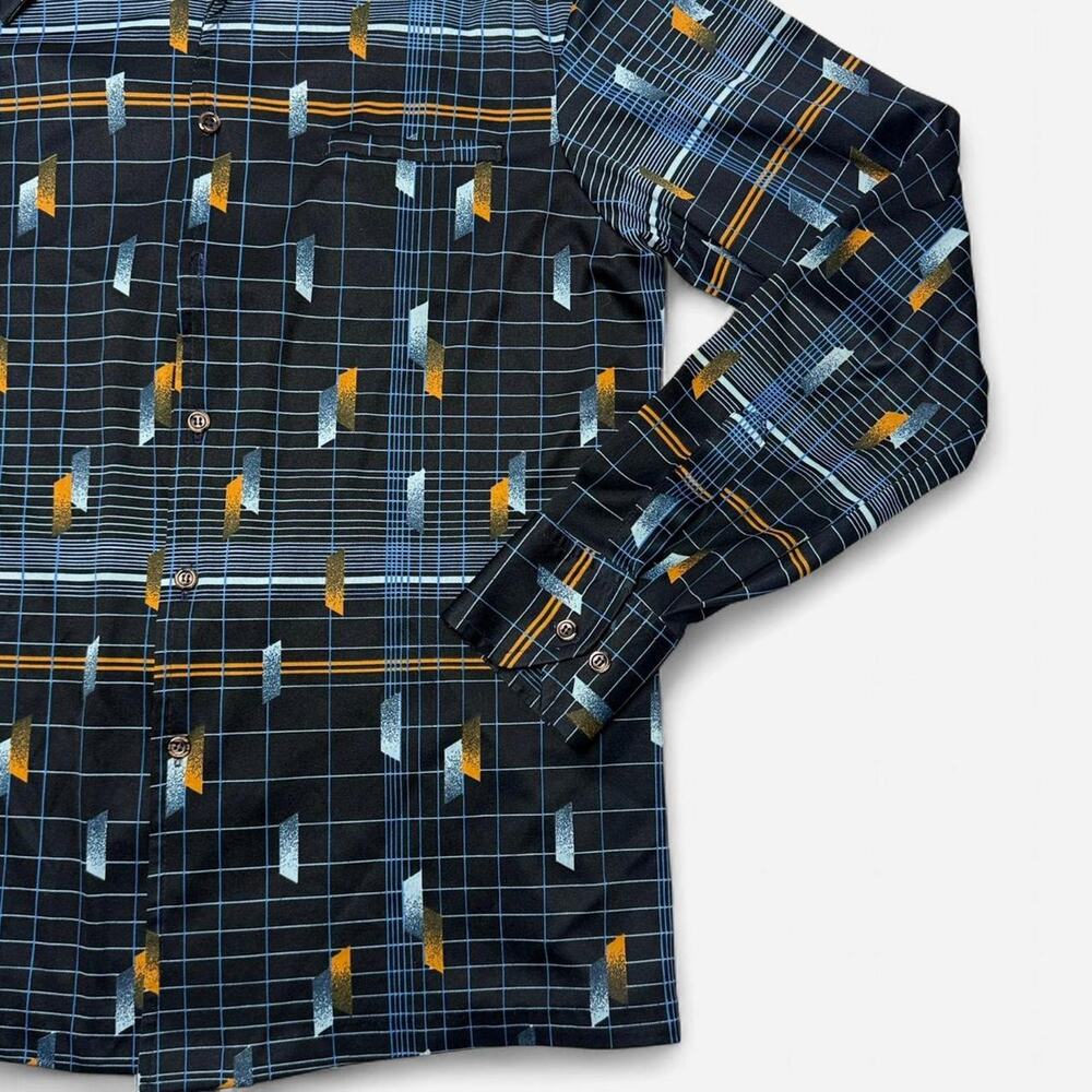 Mens 70s Aladdinette California geometric long sleeve button shirt L - Picture 6 of 6